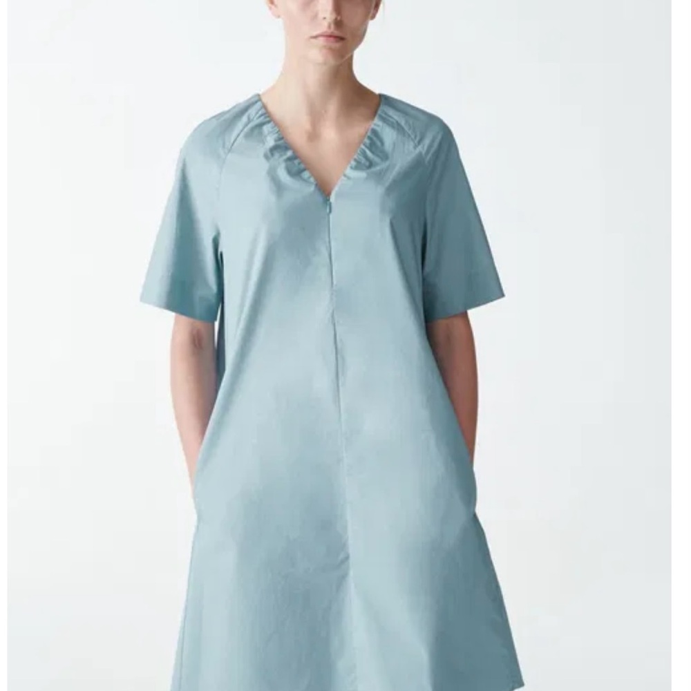 Light Blue V-Neck Dress